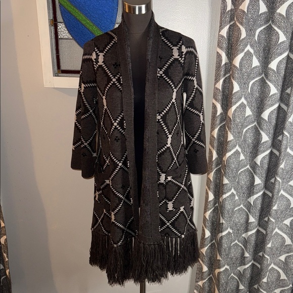 Alice & Olivia Wool Fringe Cardigan SZ Small Petite - Picture 1 of 9